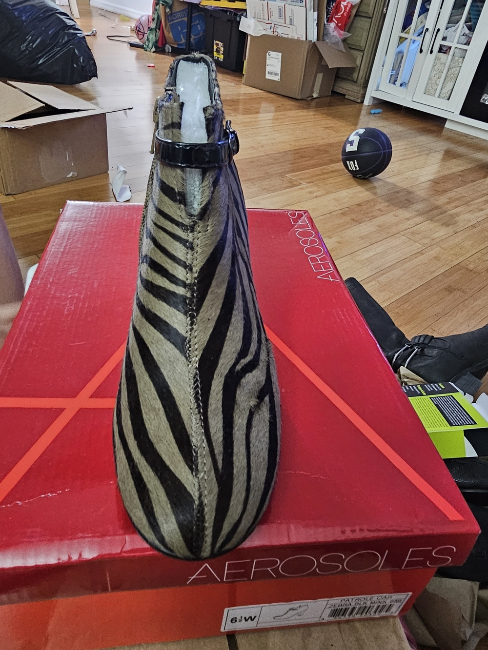 Aerosoles Zebra-Print Slingback Bag in Black and White